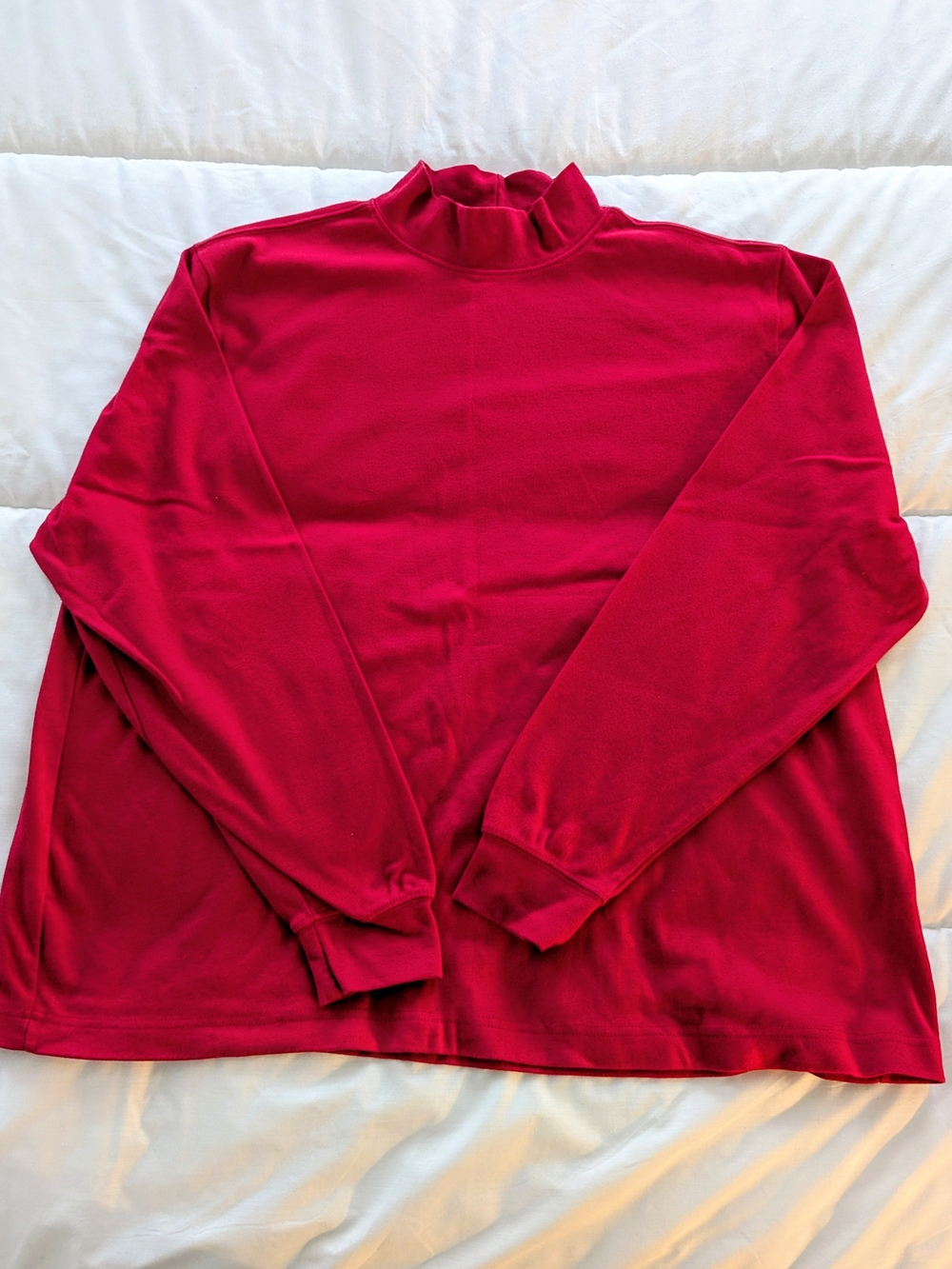 Women's Red Mock Neck Sweater